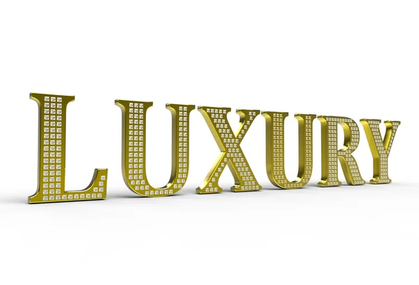 Golden Luxury word with diamonds — Stock Photo, Image
