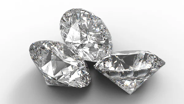 Grupp av tre stora diamanter — Stockfoto