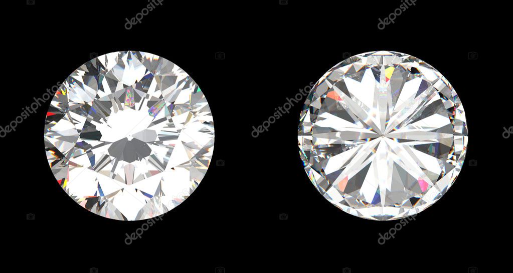 Top and bottom view of large diamond