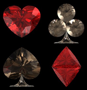 Colored Diamond shaped Card Suits clipart