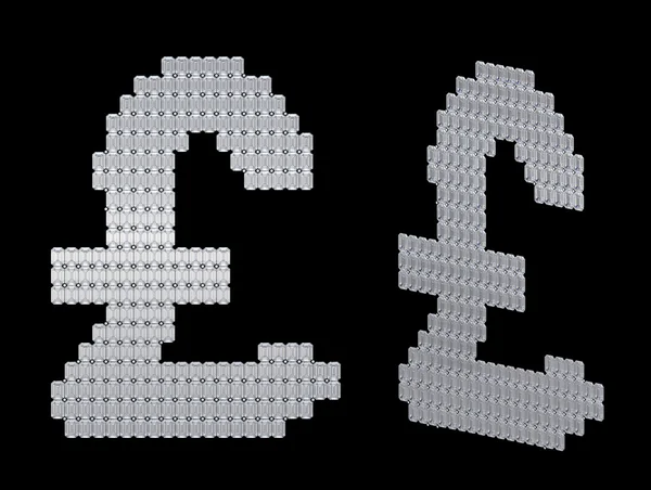 GB pound dollar symbol assembled of diamonds — Stock Photo, Image