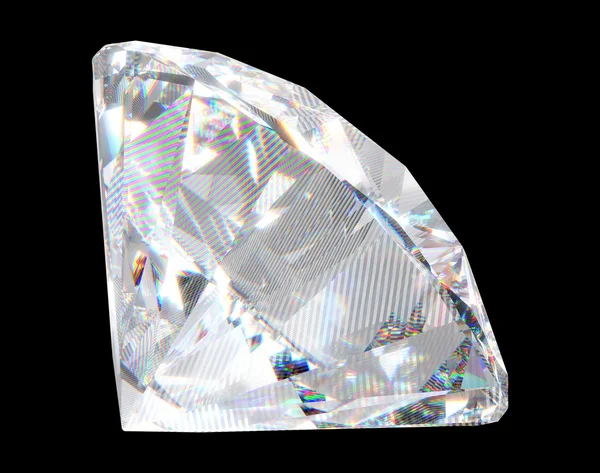 Grande diamante con scintille su sfondo nero — Foto Stock