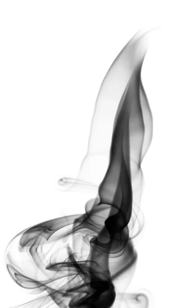 在白色抽象油烟形状 — 图库照片
