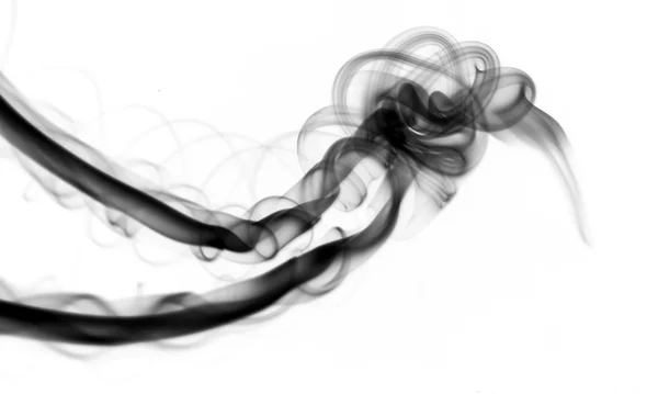 Fumo preto Abstrato sobre branco — Fotografia de Stock