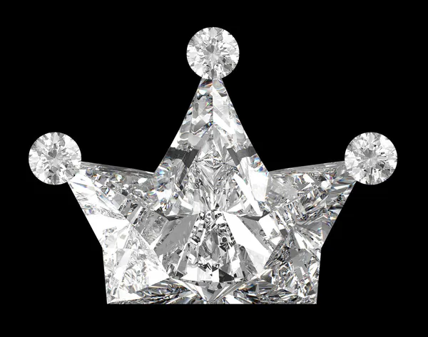 黒の上の宝石用原石の王冠の側面図 — ストック写真