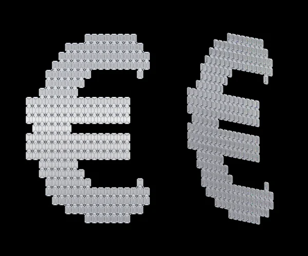 Σύμβολο του ευρώ που συναρμολογούνται των διαμαντιών — Φωτογραφία Αρχείου