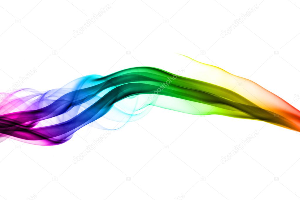 Colorful smoke abstract waves