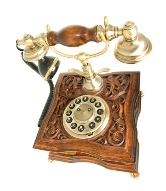 antika telefon üst yan görünüm
