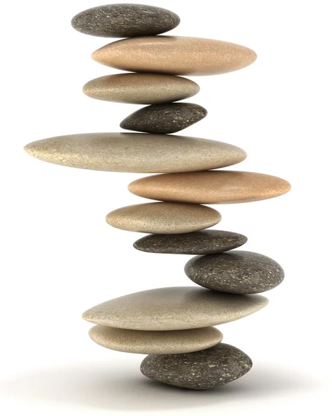 Стабильность и дзен Сбалансированная каменная башня — стоковое фото