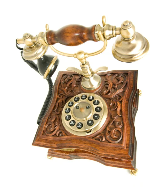 Vista laterale superiore del telefono antico — Foto Stock