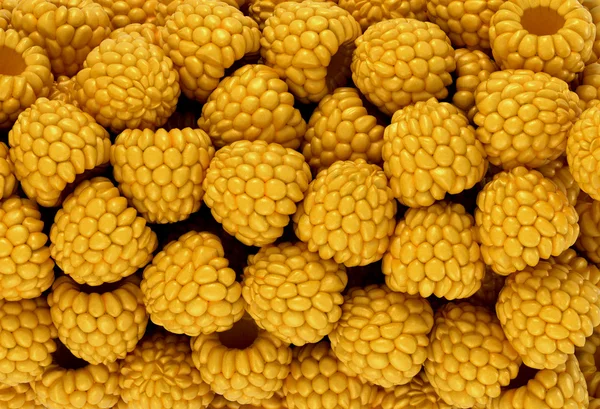 Yellow raspberry texture or background — Stock Photo, Image