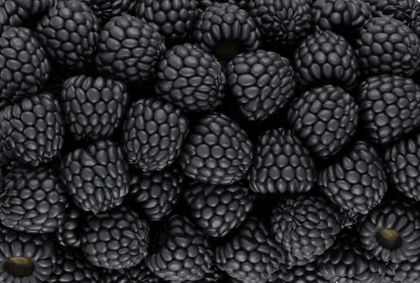 Black blackberry texture or background — Stock Photo, Image