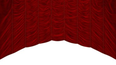 Bordeaux Red Curtain isolated clipart