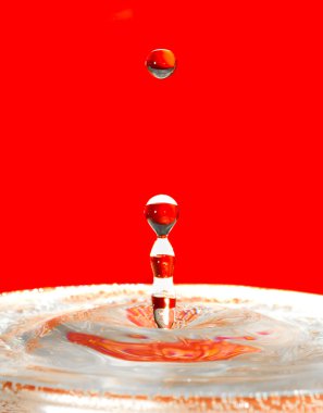 Makro. Düşen Su damlacıkları