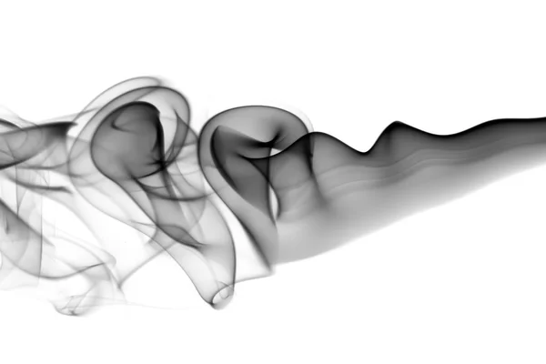 抽象烟雾在白纸上的黑波 — 图库照片