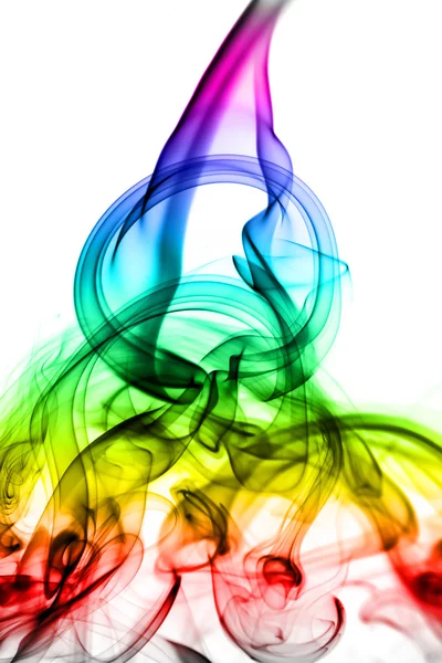 Forma de fumaça colorida abstrata em branco — Fotografia de Stock