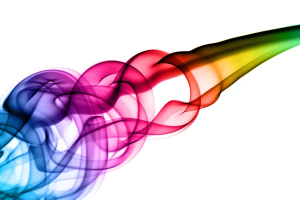 Bright colorful smoke Abstraction on white — Stock Photo, Image