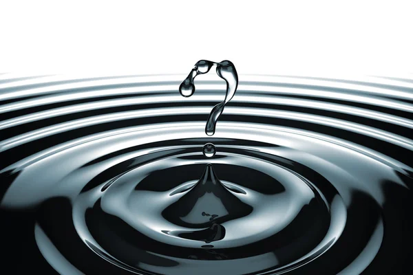 FAQ koncept. vilken symbol som formas vattendroppar — Stockfoto