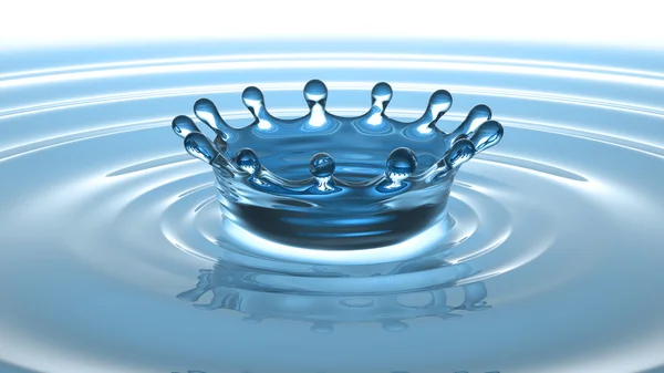 Splash i korony na powierzchni wody — Zdjęcie stockowe