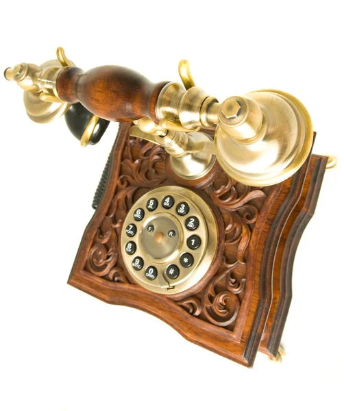 Vista laterale superiore del vecchio telefono — Foto Stock