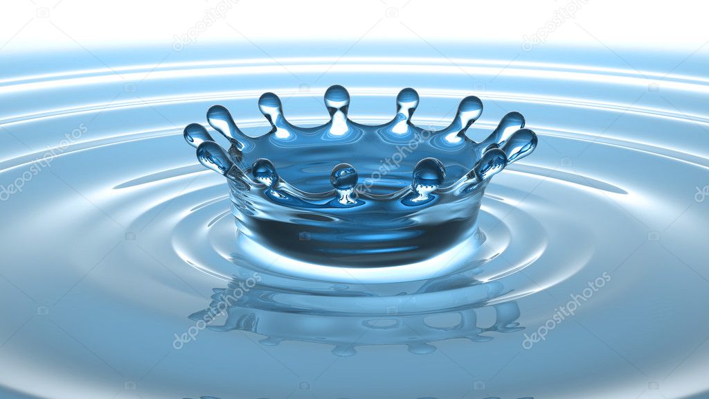 Splash and crown on water surface