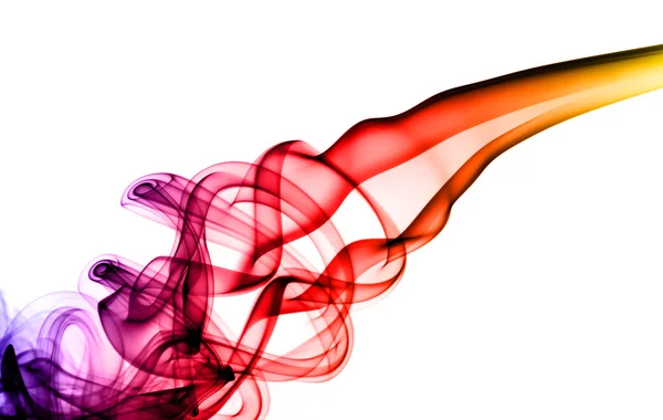 Colorful magic fume swirl on white — Stock Photo, Image