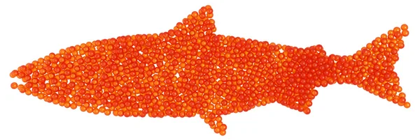 Forma de peixe de caviar de salmão — Fotografia de Stock