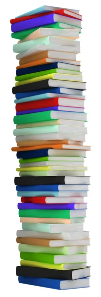 Education and wisdom. Tall heap of hardcovered books — Stock Photo, Image
