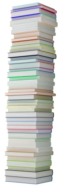 Education and knowledge. Tall heap of hardcovered books — Stock Photo, Image