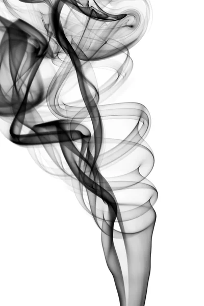 Abstract black smoke waves on white — Stock Photo, Image