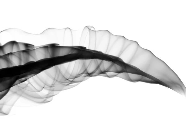 Абстрактна форма чорного диму на білому — стокове фото