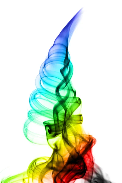 Abstract colored fume swirl on white — Stock Photo, Image