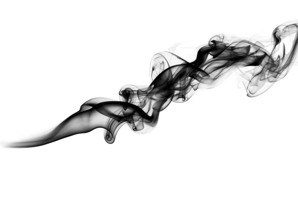 Black Abstract puff of fume on white — Stock Photo, Image