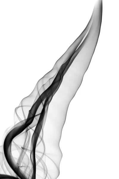 Ondes de fumée noires abstraites sur blanc — Photo