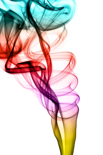 Abstract colored smoke waves on white — Stock Photo, Image