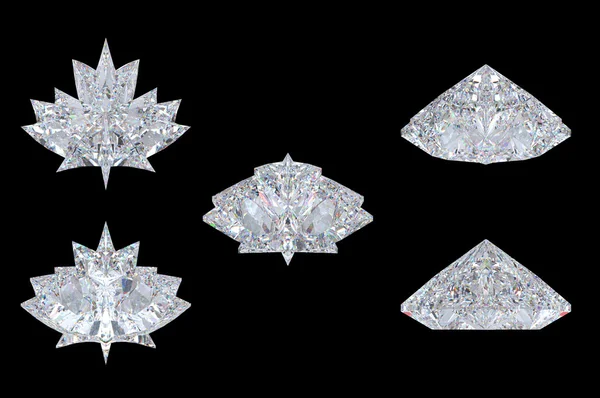 Differnet visningar av maple leaf diamant — Stockfoto