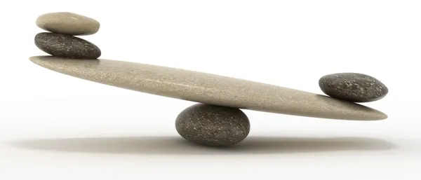 大小の石と小石安定性尺度 — ストック写真