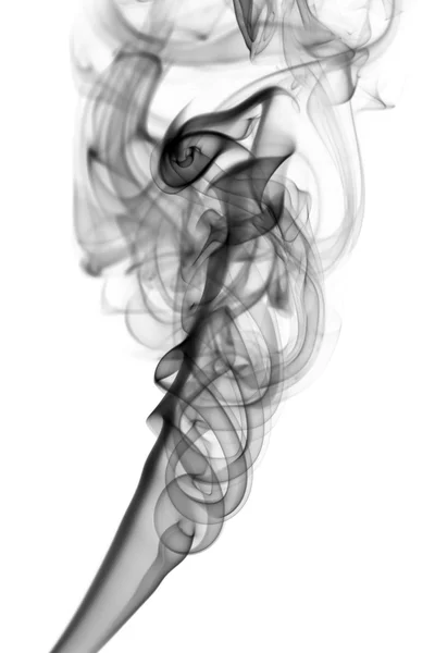 Negro Forma de humo abstracto en blanco —  Fotos de Stock