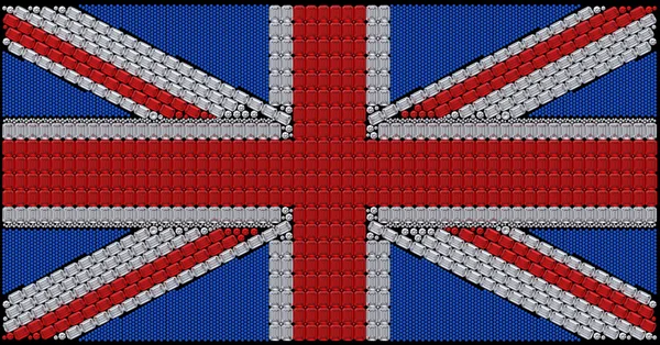 Great Britain Flag Union Jack assembled of diamonds — Stock Photo, Image