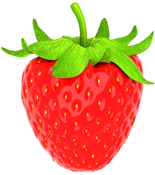 One large strawberry isolated over white — Stock Photo, Image