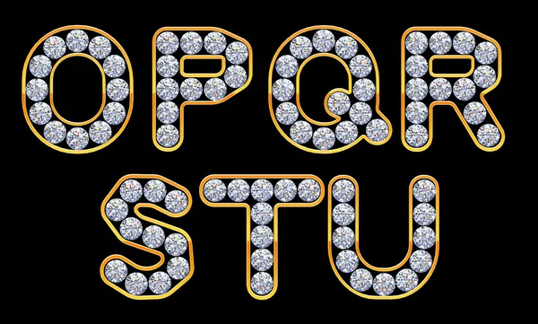 O - U letters incrusted with diamonds — Stock Photo, Image