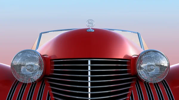 Vista frontal del coche retro rojo — Foto de Stock