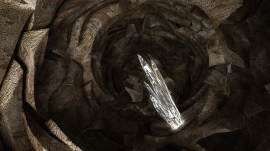 Portugal Oceaankaranlık mağaranın sütunlarda kristal