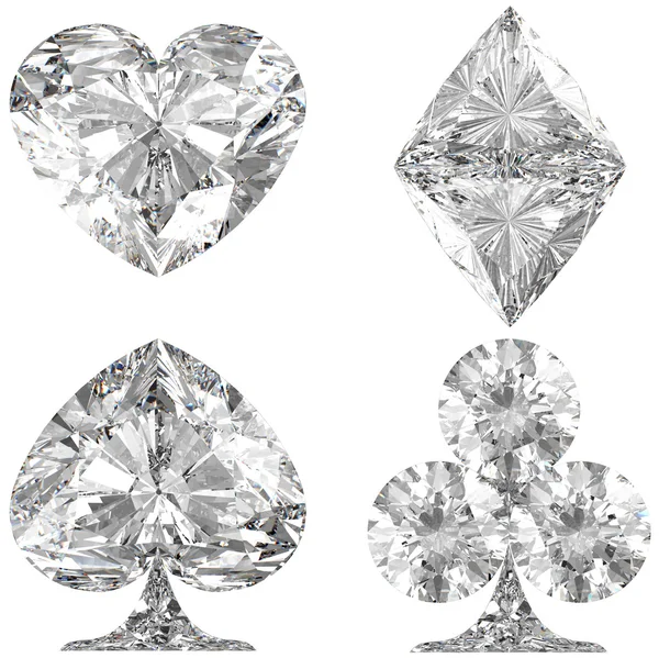 Diamant ve tvaru karty obleky na bílém pozadí — Stock fotografie