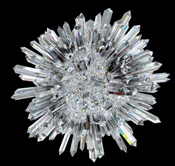 Diamond sphere with acute columns — Stock Photo, Image