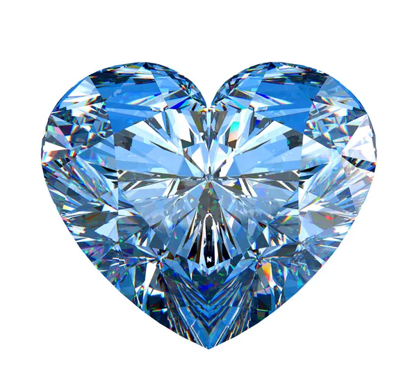 Diamante en forma de corazón aislado en blanco —  Fotos de Stock