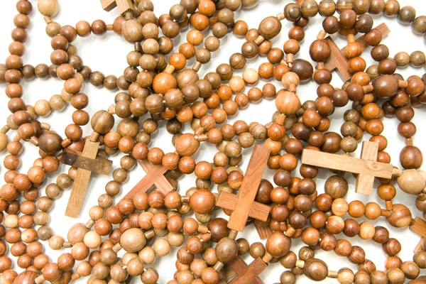 Cuentas de rosario de madera —  Fotos de Stock