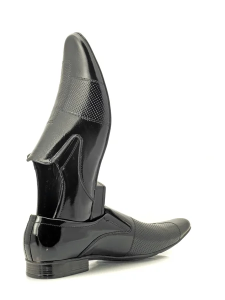 黒パテント レザーの靴メンズ — ストック写真