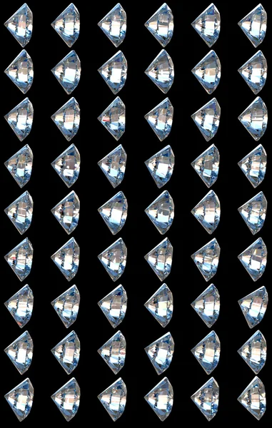 Collectie zijaanzicht van diamanten — Stockfoto