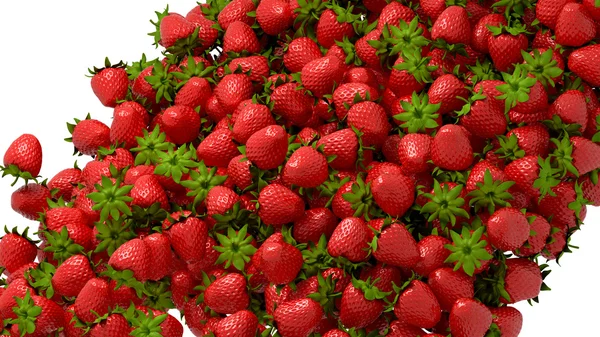 Frische Erdbeeren fließen oder fließen — Stockfoto